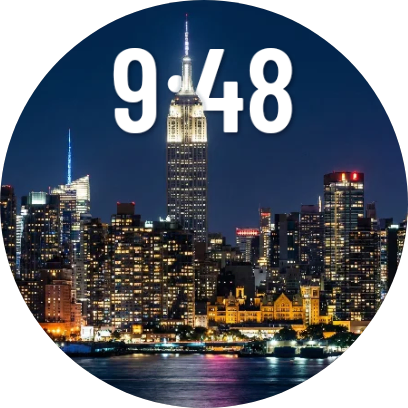 NYC skyline at night watch face