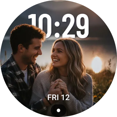 Couple at sunset watch face